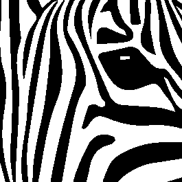 Stilisierte Zebra-Illustration in Schwarz-Weiß 